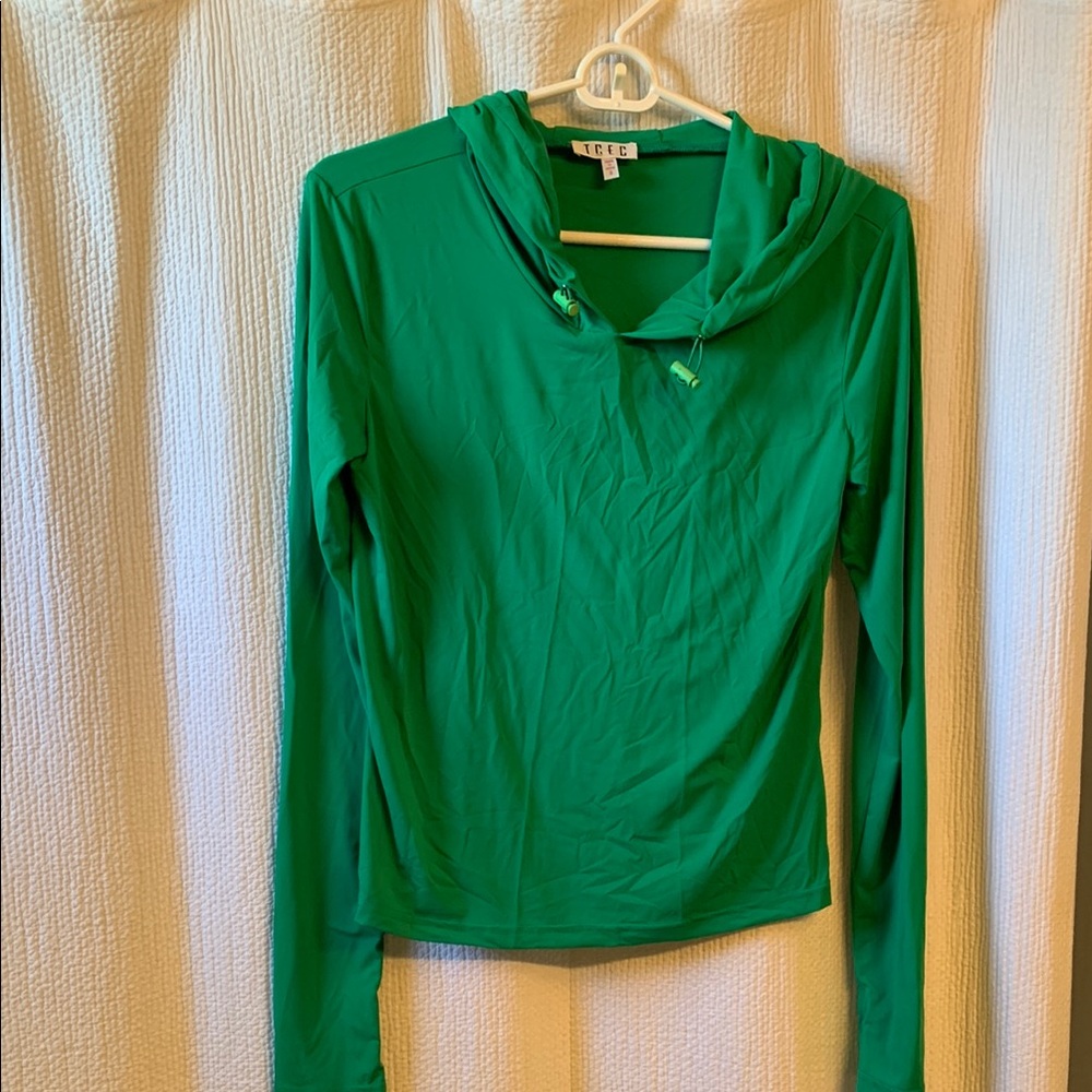 TCEC Women's Green Long Sleeve DriFit hoodie pullover shirt